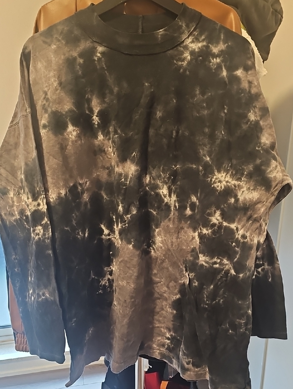 We The Free Black and Gray Tie-Dye Long Sleeve Tee